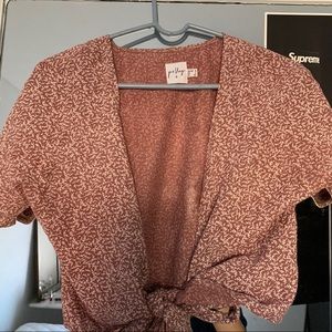 Princess Polly Tie Wrap Crop Top Pink